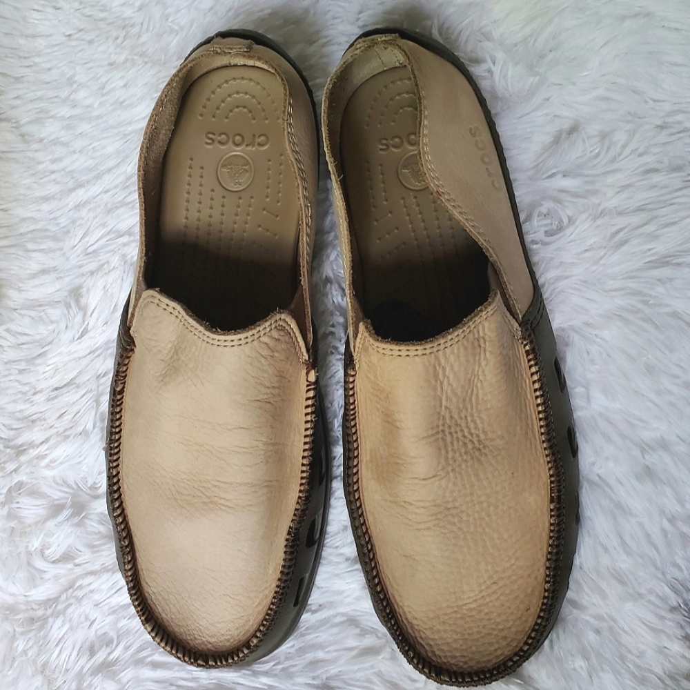 Crocs Tideline Loafers Tan/Brown Suede Men's Size 11